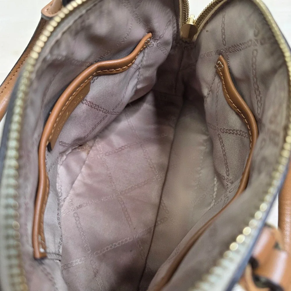 Michael Kors Womens Veronica Small Acorn Signature‎ Logo Satchel Crossbody Bag